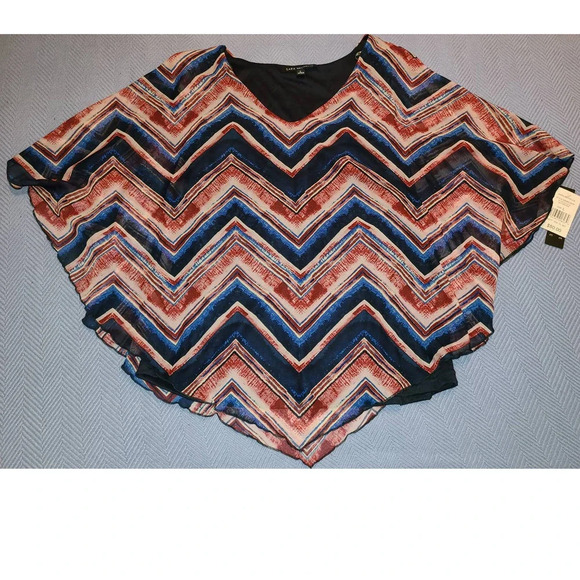 Sara Michelle Women's Chevron Print V-Neck Blouse with Tank Top Size Large (R) - Picture 1 of 8